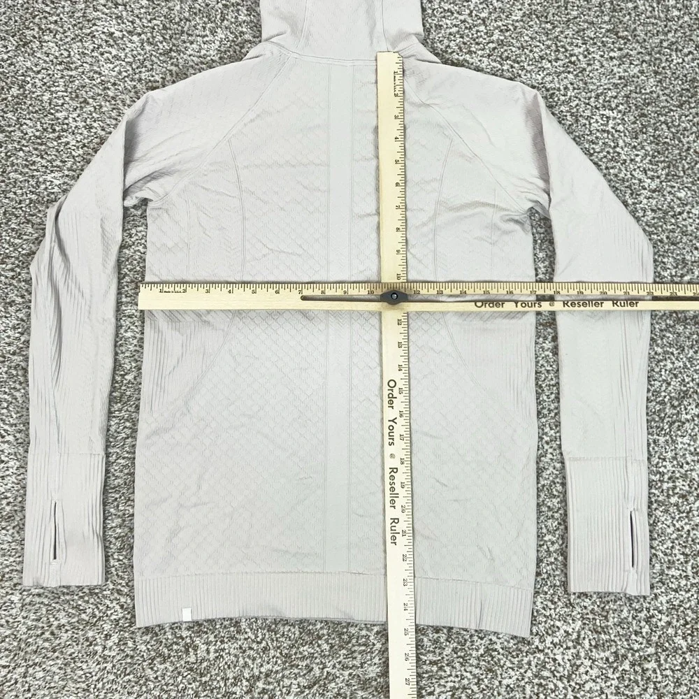 Lululemon Hoodie Womens‎ Small White Seamless Pullover Thumbholes Athletic Top
